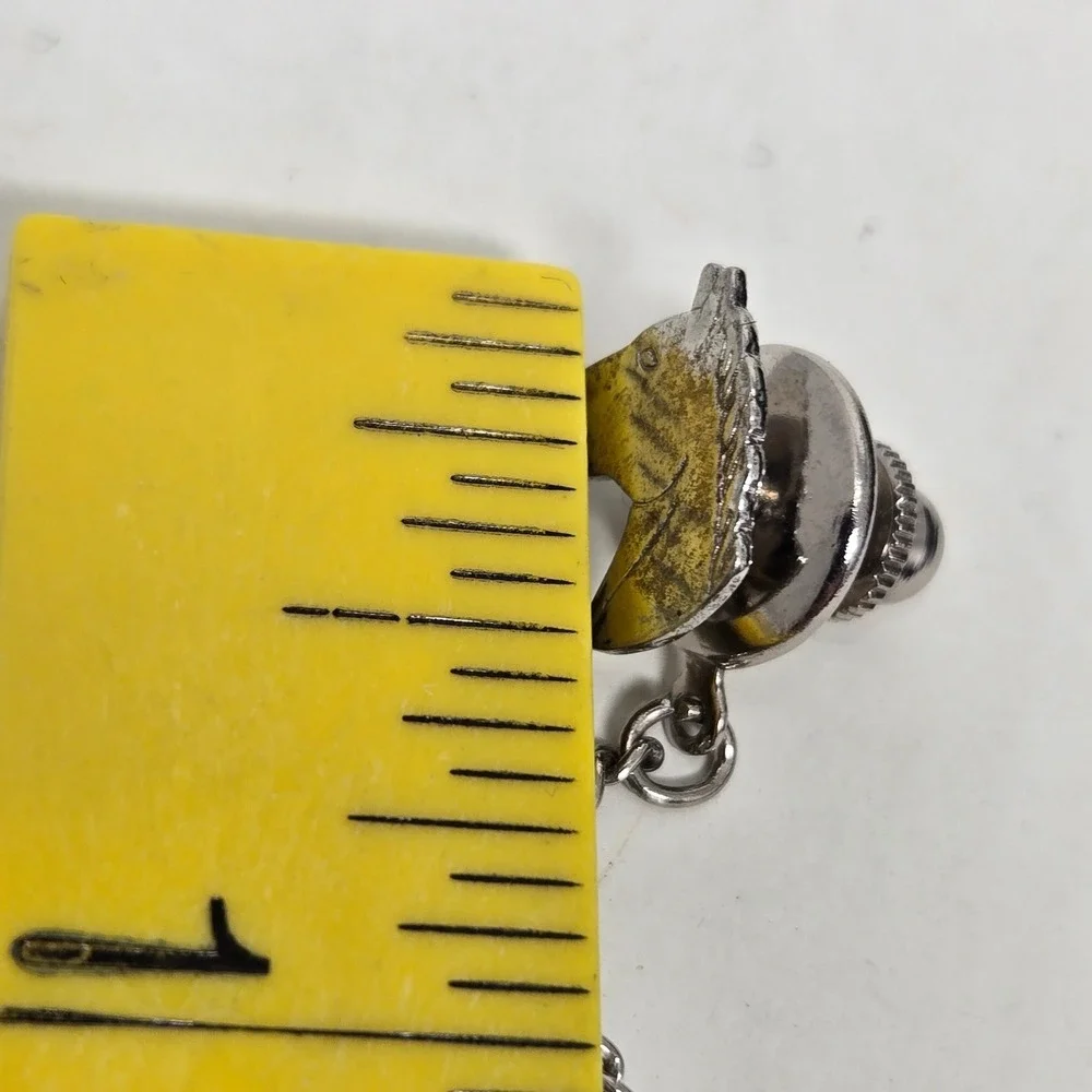 Vintage Sterling Silver Horse Head Pin Equestrian Lapel Tie Tack Hallmarked STER